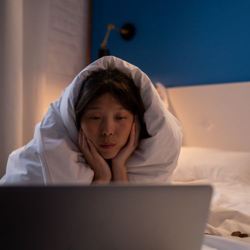 watching movie tired