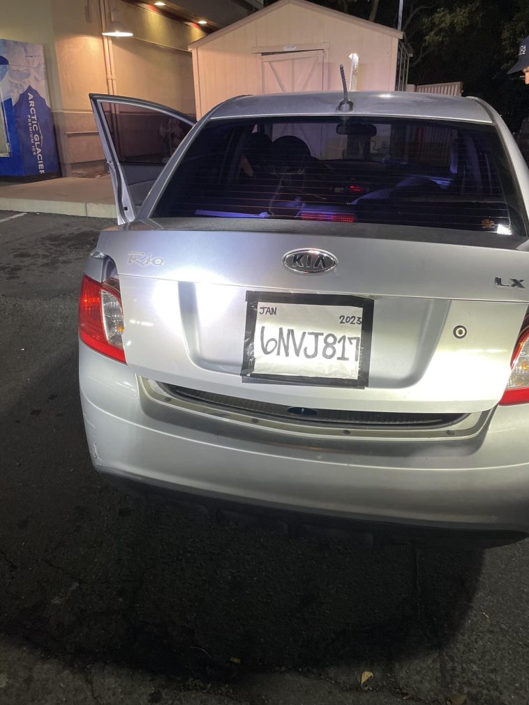 forged license plate CA