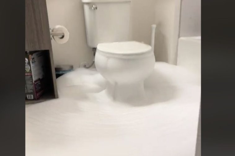 toilet overflows weird foam