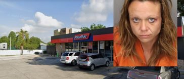 woman threatens gas station vegetable peeler