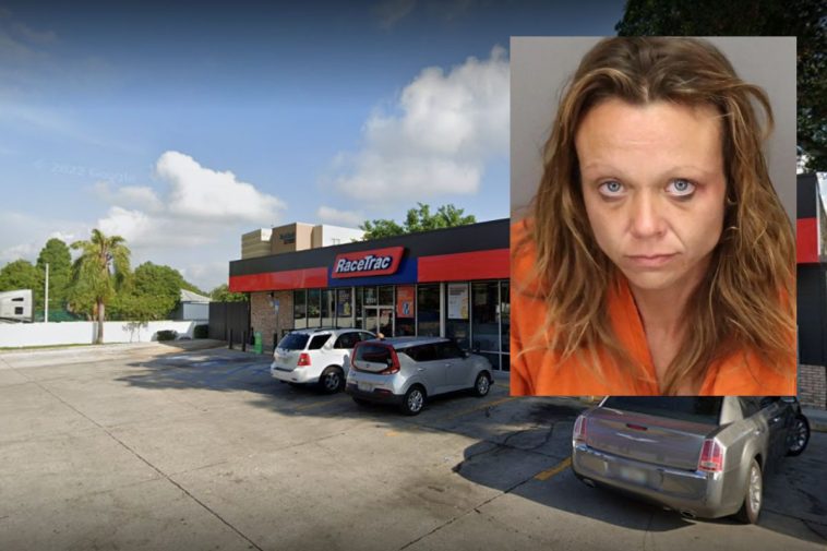 woman threatens gas station vegetable peeler